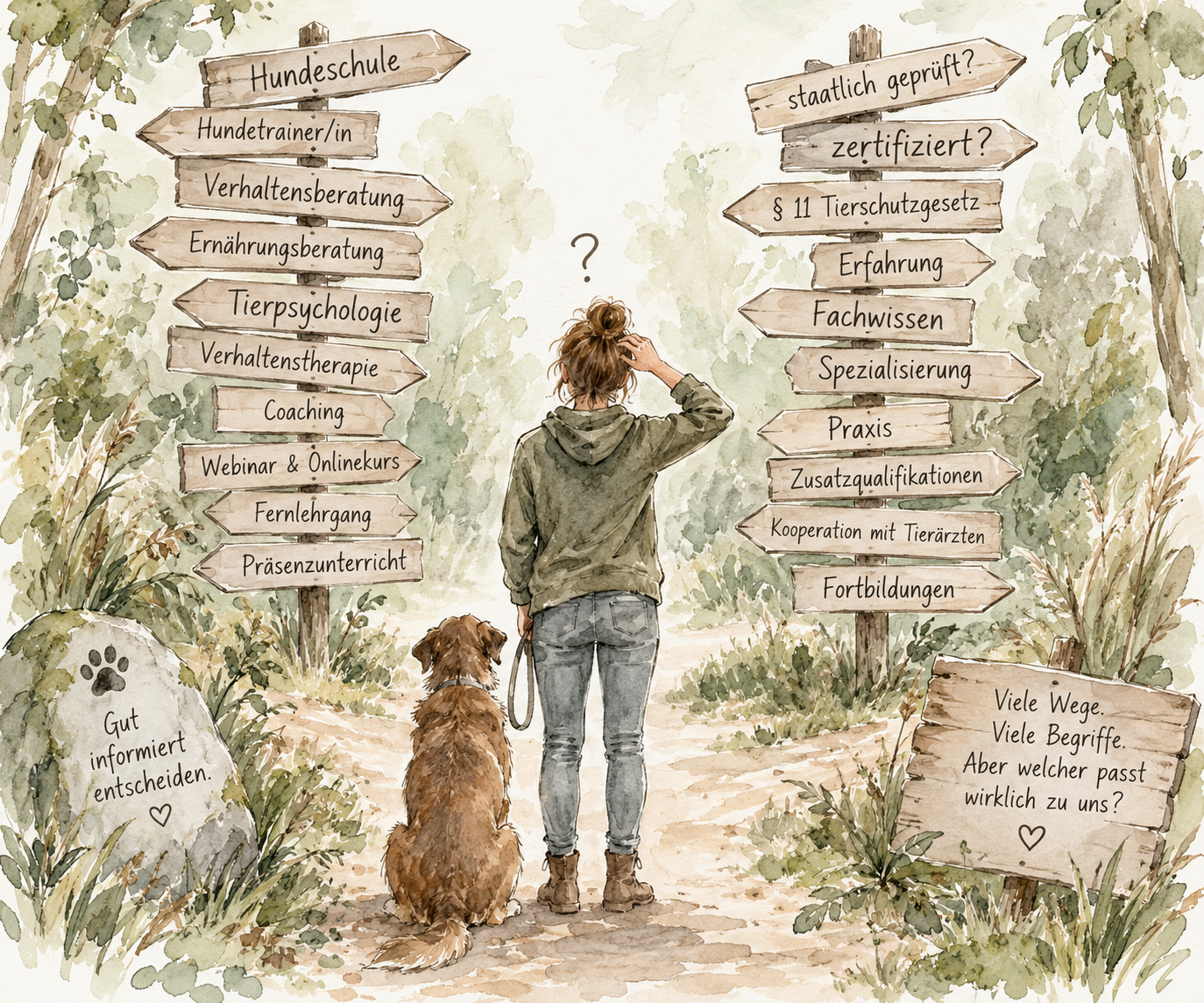 Du musst Dich im Dschungel der Hundeberufe nicht auskennen, doch Du solltest wissen, welche Fragen Du stellen kannst.